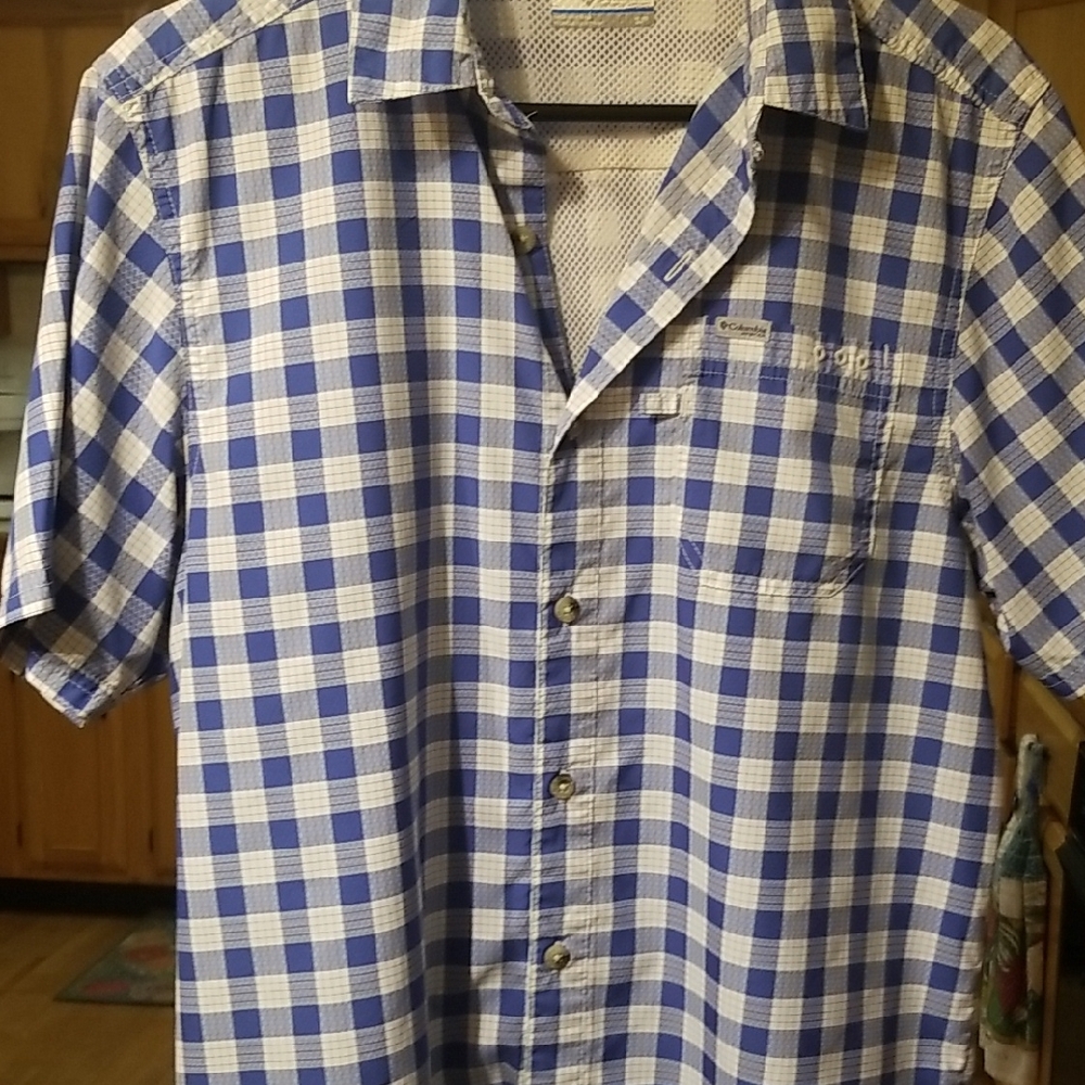Columbia Blue Checkered Men's Shirt